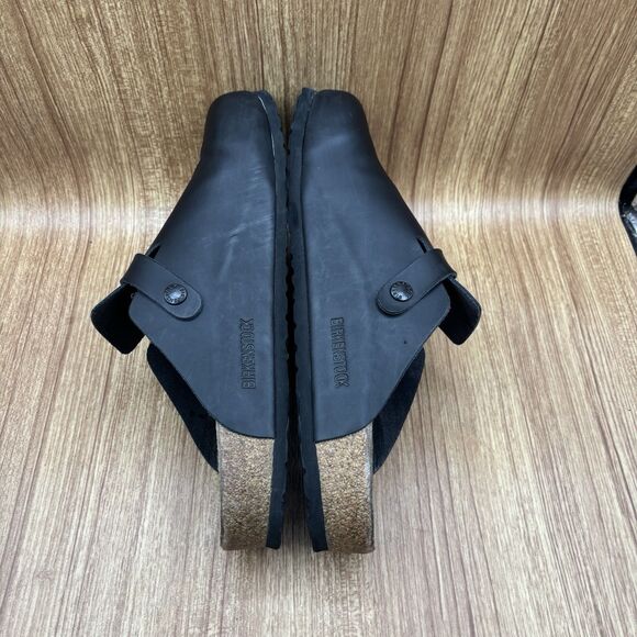 Birkenstock Boston Unisex Black Leather Clogs Mules Sandals Sz EU45, L14 M12 290 - Picture 7 of 11